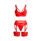 SUBBLIME - 955267 REGGISENO BONDAGE ROSSO CON GIARRETTIERA L/XL