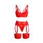 SUBBLIME - 955267 REGGISENO BONDAGE ROSSO CON GIARRETTIERA L/XL