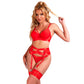 SUBBLIME - 955267 REGGISENO BONDAGE ROSSO CON GIARRETTIERA L/XL