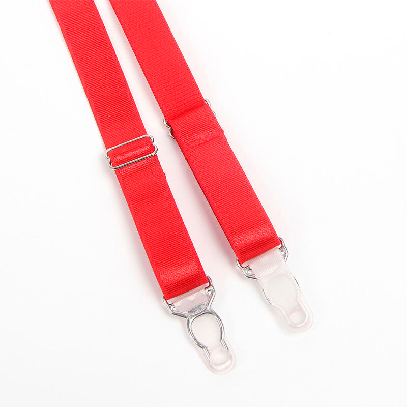 SUBBLIME - 955267 REGGISENO BONDAGE ROSSO CON GIARRETTIERA L/XL