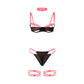 SUBBLIME - 955298 COMPLETO REGGISENO CON COLLANA E DETTAGLI GAMBA ROSA FLUO S/M