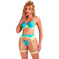 SUBBLIME - 955328 COMPLETO REGGISENO CON PIZZO E LINEE GIARRETRICI VERDE E BLU L/XL