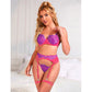 SUBBLIME - 955359 COMPLETO REGGISENO CON PIZZO E GIACCHETTI ROSA E VIOLA S/M