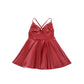 SUBBLIME - 955403 ABITO CON SPALLINE IN PELLE BORDEAUX L/XL