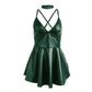 SUBBLIME - 955441 ABITO CON SPALLINE IN PELLE VERDE L/XL