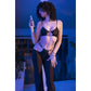 CHILIROSE - CR 4851 SET TOP E LEGGINGS NERI CON ACCESSORI DORATI S