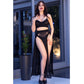 CHILIROSE - CR 4672 GONNA TOP NERA E PERIZOMA CON CATENE ORO L