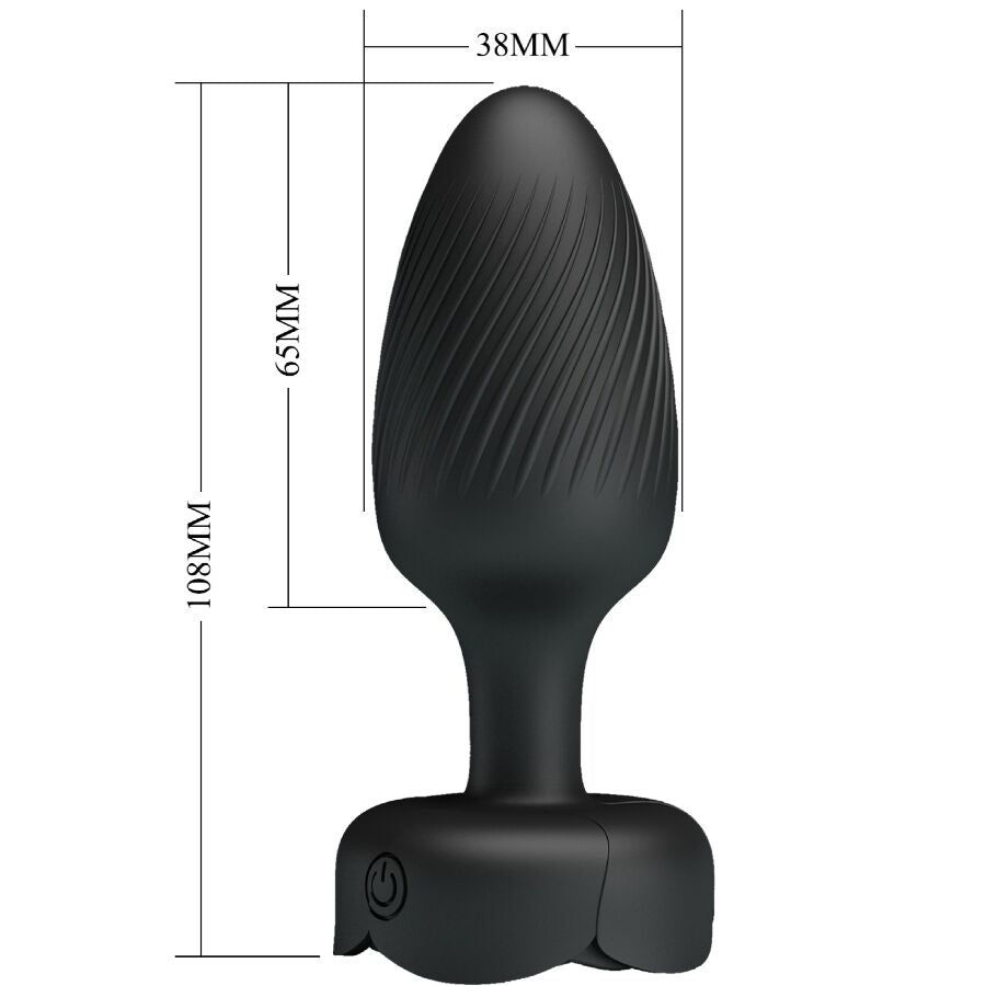 PRETTY LOVE - VARIAN PLUG ANALE CON LUCE LED NERO 10,8 CM