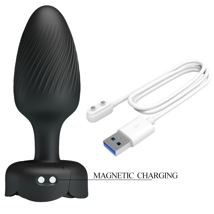 PRETTY LOVE - VARIAN PLUG ANALE CON LUCE LED NERO 10,8 CM