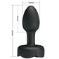 PRETTY LOVE - PLUG ANALE OLMAN CON LUCE LED NERO 8,8 CM