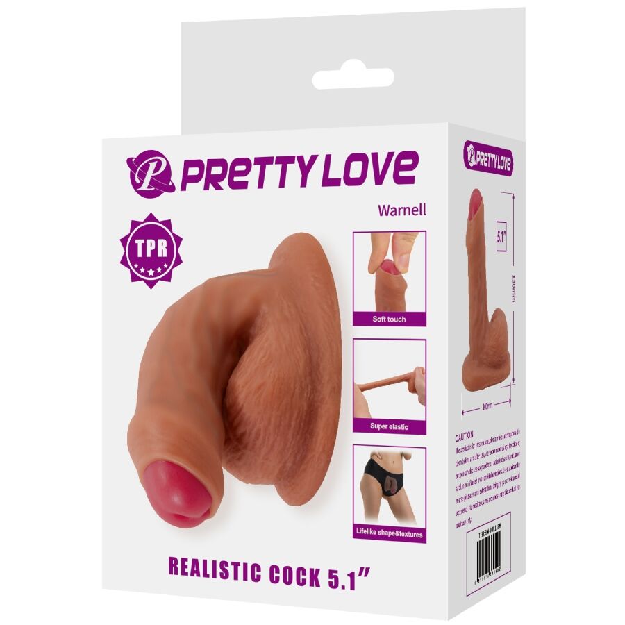 PRETTY LOVE - WARNELL DILDO ULTRA REALISTICO ED ELASTICO 9,5 CM MULATO