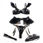 SUBBLIME - 957490 SET REGGISENO E GIARRETTIERA IN PIZZO NERO L/XL