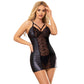 SUBBLIME - 957520 ABITO IN PELLE CON PIZZO FLOREALE NERO S/M