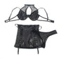 SUBBLIME - 957599 SET REGGISENO E GONNA IN PELLE NERO L/XL