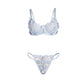 SUBBLIME - 957629 COMPLETO REGGISENO E SLIP RICAMATI A FIORI AZZURRO CIELO S/M