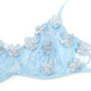 SUBBLIME - 957636 COMPLETO REGGISENO E SLIP RICAMATI A FIORI AZZURRO CIELO L/XL