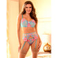 SUBBLIME - 957643 SET REGGISENO E CINTURA RICAMO FIORI ROSA S/M