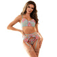 SUBBLIME - 957643 SET REGGISENO E CINTURA RICAMO FIORI ROSA S/M