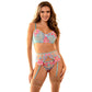 SUBBLIME - 957650 SET REGGISENO E CINTURA RICAMO FIORI ROSA L/XL