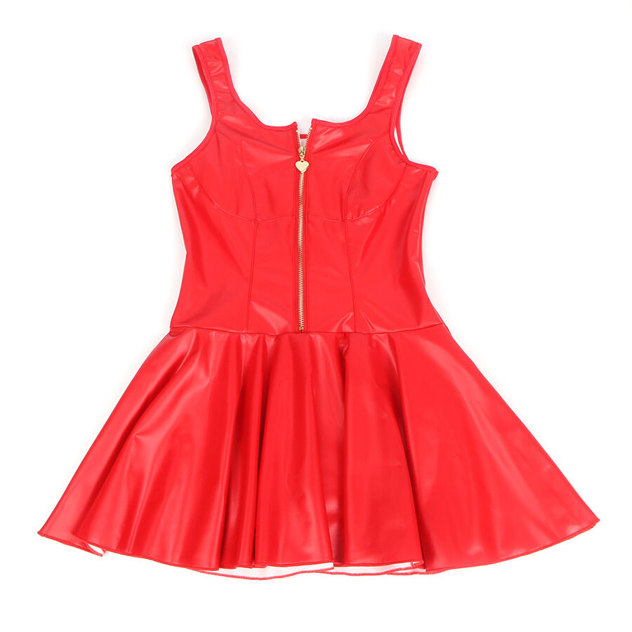 SUBBLIME - 957681 ABITO IN PELLE CON ZIP CUORE ROSSO S/M