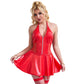 SUBBLIME - 957728 ABITO IN PELLE CON ZIP E PIZZO ROSSO S/M