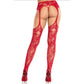 LEG AVENUE - CALZE IN PIZZO CON GIARRETTIERE ROSSE