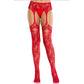 LEG AVENUE - CALZE IN PIZZO CON GIARRETTIERE ROSSE