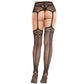 LEG AVENUE - CALZE IN PIZZO CON CROCE E CINTURA REGGICALZE NERE