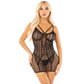 LEG AVENUE - MINI ABITO CON PIZZO A CUORE NERO