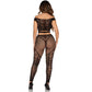 LEG AVENUE - CROP TOP E LEGGING A RETE CON SPALLE SCOPERTE NERO