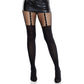 LEG AVENUE - COLLANT EFFETTO CINTURA GIARRETTIERA CON DETTAGLIO IN PIZZO NERO