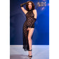 CHILIROSE - CR 4853 ABITO IN PIZZO NERO CON GUANTI S/M