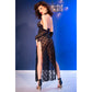 CHILIROSE - CR 4853 ABITO IN PIZZO NERO CON GUANTI S/M