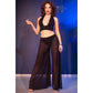 CHILIROSE - CR 4857 SET TOP E PANTALONI NERI TAGLIA M