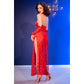 CHILIROSE - CR 4853 ABITO IN PIZZO ROSSO CON GUANTI L/XL