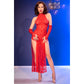 CHILIROSE - CR 4853 ABITO IN PIZZO ROSSO CON GUANTI L/XL