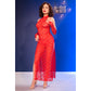 CHILIROSE - CR 4853 ABITO IN PIZZO ROSSO CON GUANTI L/XL