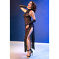 CHILIROSE - CR 4853 ABITO IN PIZZO NERO CON GUANTI L/XL