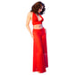 CHILIROSE - CR 4857 SET TOP E PANTALONI ROSSI TAGLIA L