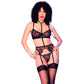 CHILIROSE - CR 4852 COMPLETO LINGERIE NERO TAGLIA XL