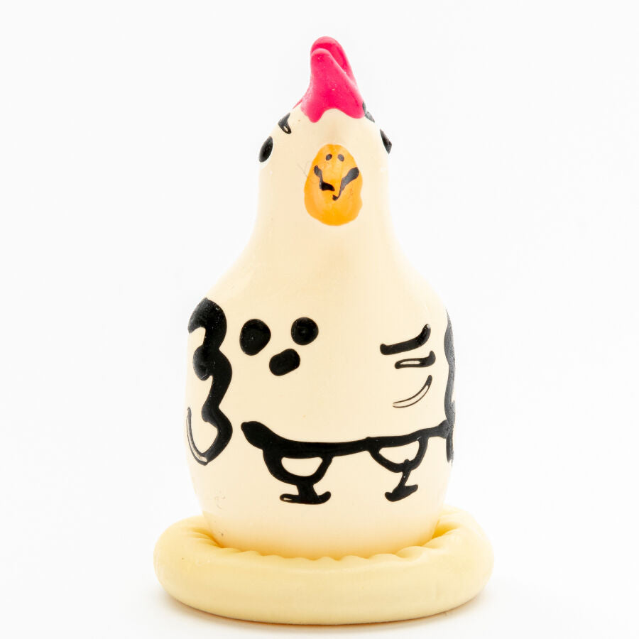 CONDOMERIE - PRESERVATIVI NOVITÀ DIPINTI A MANO COCKY ROOSTER