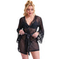 SUBBLIME - VESTAGLIA IN TESSUTO TRASPARENTE CON DETTAGLI IN PIZZO NERO L/XL