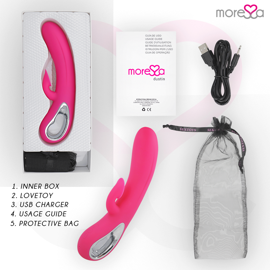 MORESSA - DUSTIN ONDE STIMOLANTI PER IL CLITORIDE E POTENTI VIBRAZIONI SILICONE PREMIUM RICARICABILE