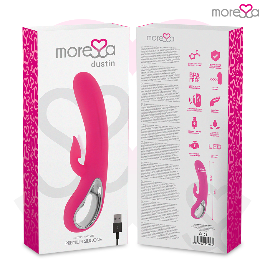 MORESSA - DUSTIN ONDE STIMOLANTI PER IL CLITORIDE E POTENTI VIBRAZIONI SILICONE PREMIUM RICARICABILE