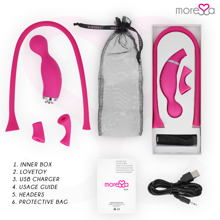 MORESSA - KIRK DUO ONDE STIMOLANTI + MASSAGGIATORE MULTIFUNZIONE IN SILICONE PREMIUM RICARICABILE