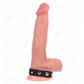 KINK - ANELLO PER PENE IN PELLE CON CHIUSURA A PRESSIONE FODERA ROSSA 21 X 1,5 CM