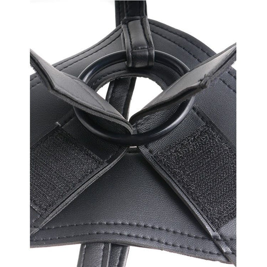 KING COCK - IMBRACATURA PER CAZZO KING CON PENE NERO REALISTICO 22,9 CM