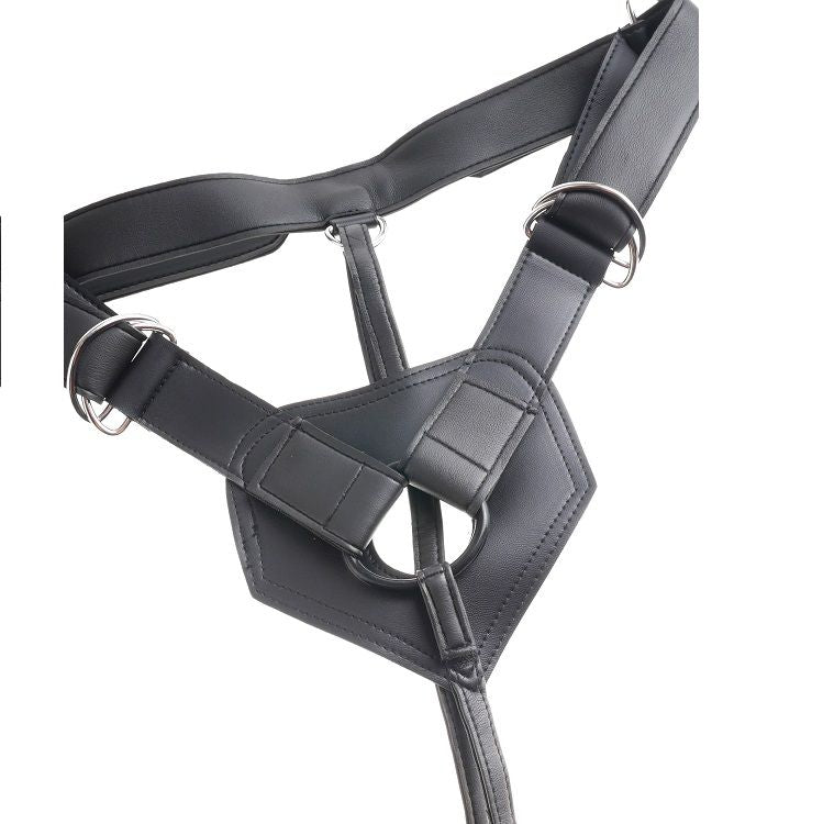 KING COCK - IMBRACATURA PER CAZZO KING CON PENE NERO REALISTICO 22,9 CM