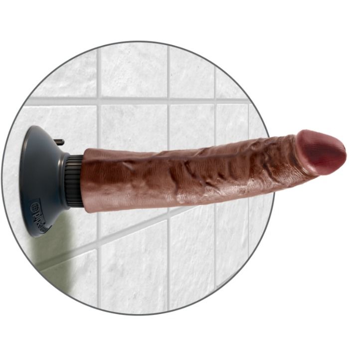 KING COCK - CAZZO VIBRANTE MARRONE 17,78 CM