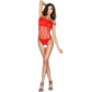 PASSION - WOMAN BS035 BODYSTOCKING ROSSO TAGLIA UNICA